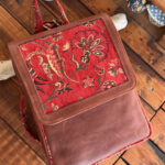 Cartella in pelle con bordi in kilim